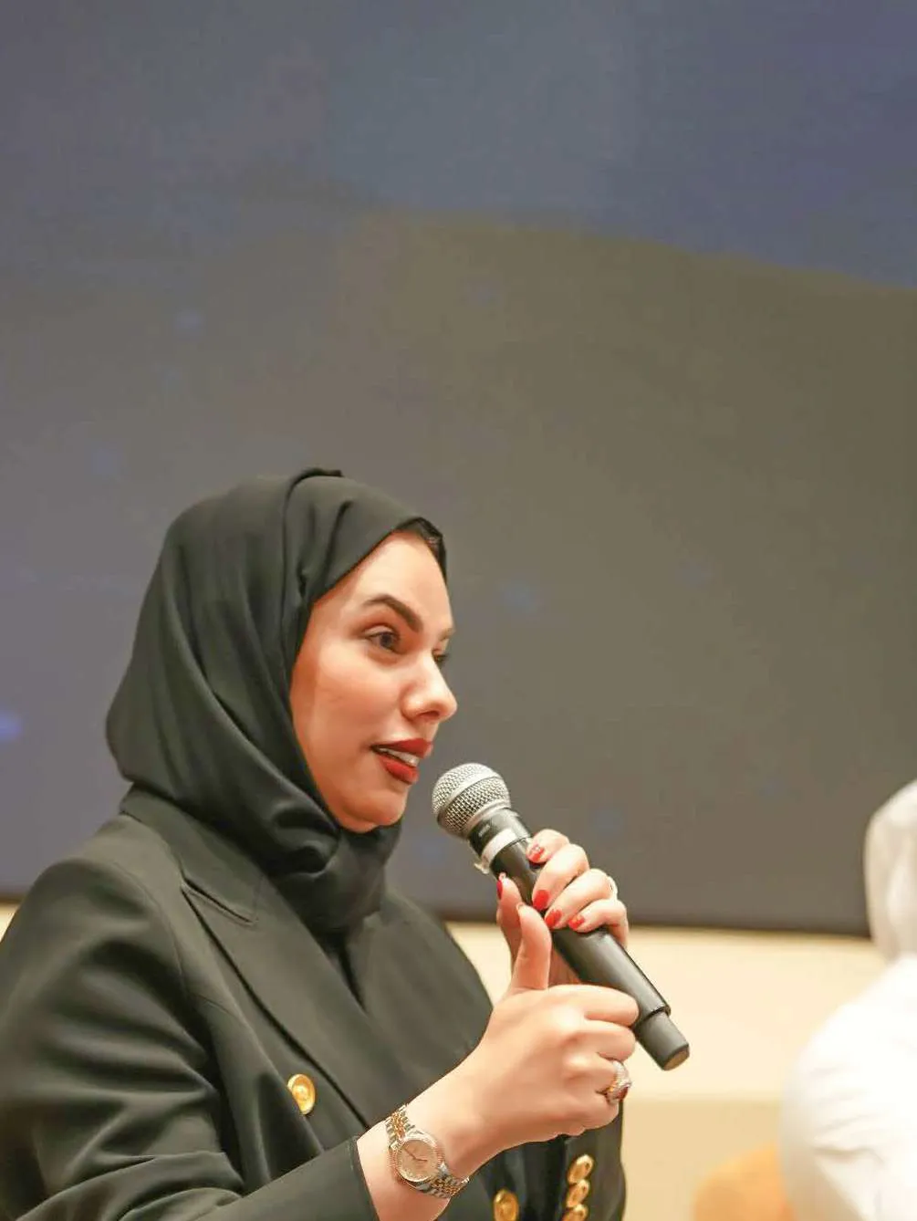 Chef Mariam speaking on a panel